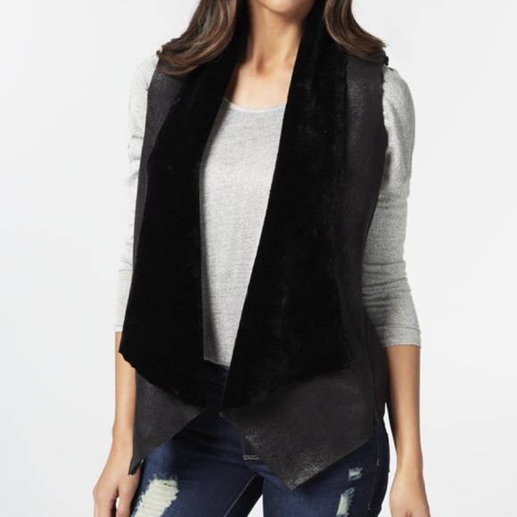 JUSTFAB Reversible Faux Fur Vest - Picture 1 of 8